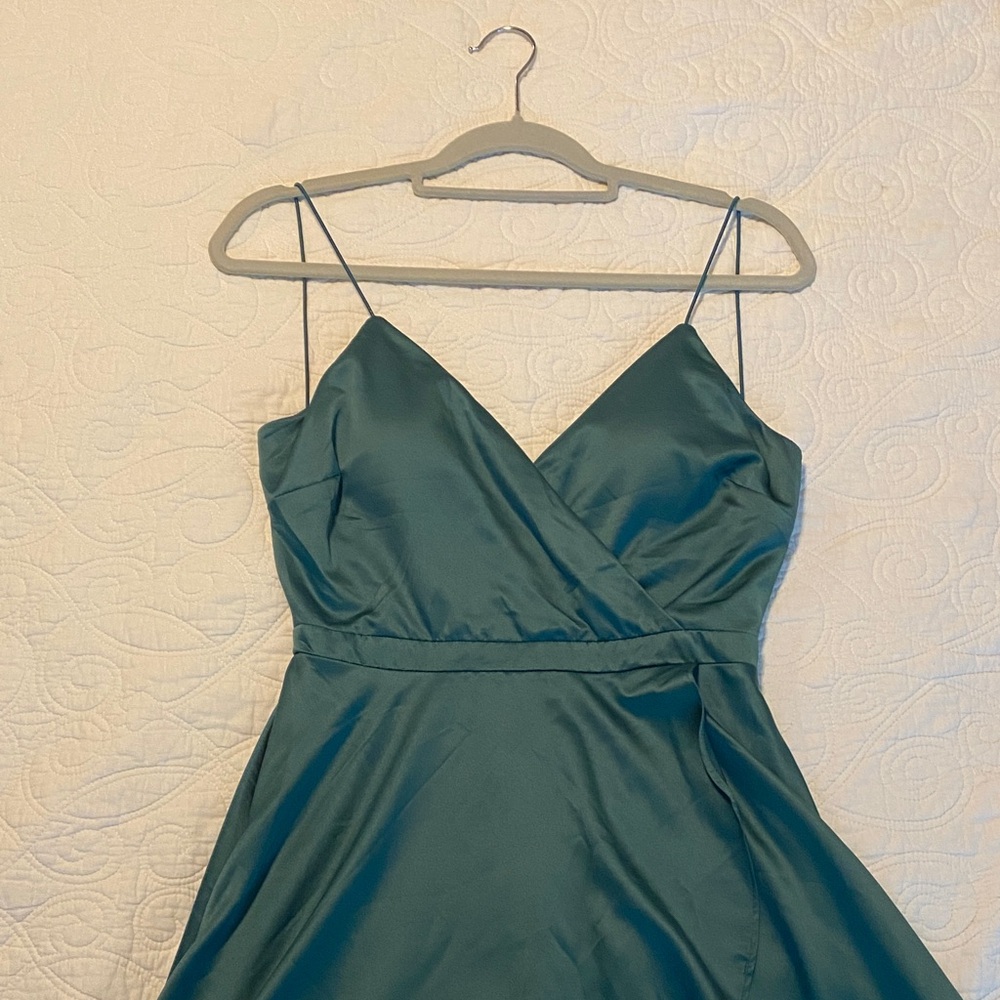 Emerald Homecoming Mini Dress with Open Back